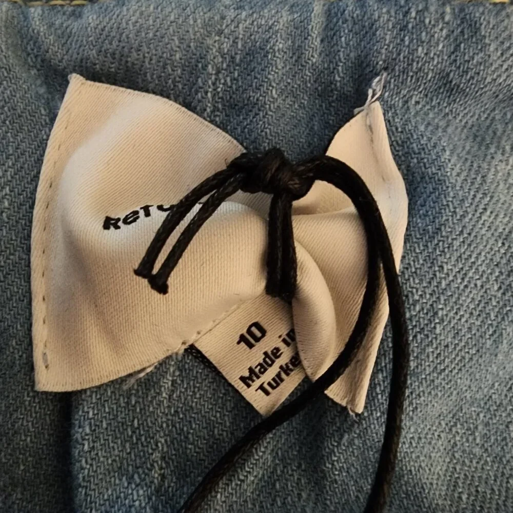 Reformation Sebastien Denim Midi Dress Broken Button NWT Size 10 - Picture 8 of 13